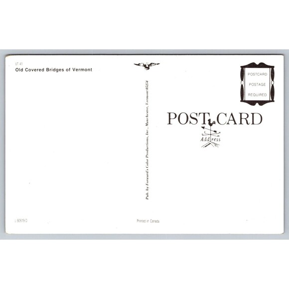 Postcard Vermont Old Covered Bridges Multi View Unposted c1970s Vintage VT - Picture 2 of 2